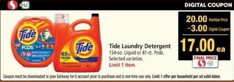 Safeway Tide Laundry Detergent offer