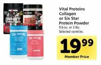 Safeway Vital Proteins Collagen Or Six Star Protein Powder offer