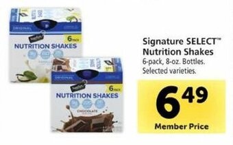 Safeway Signature Select Nutrition Shakes offer