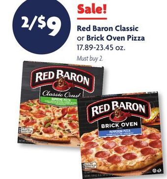 Family Dollar Red baron classic or brick oven pizza offer