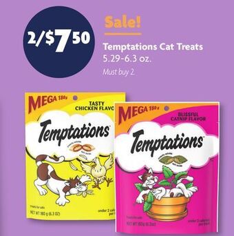 Family Dollar Temptations cat treats offer