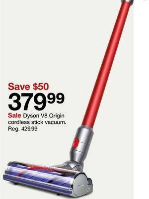 Target Dyson v8 origin cordless stick vacuum offer