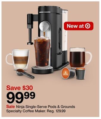 Target Ninja single-serve pods & grounds specialty coffee maker offer