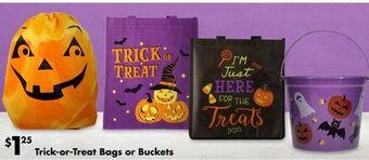 Dollar Tree Trick-or-treat bags or buckets offer
