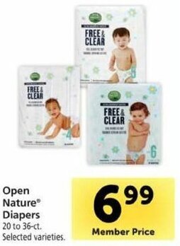 Safeway Open Nature Diapers offer