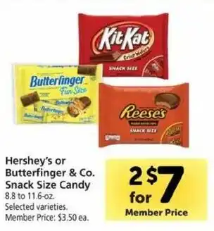 Safeway Hershey's Or Butterfinger & Co. Snack Size Candy offer