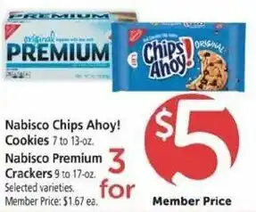 Safeway Nabisco Chip Ahoy! Cookies 7-13 oz, Nabisco Premium Crackers offer