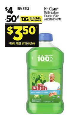 Dollar General Mr. clean multi-surface cleaner offer