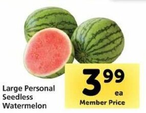 Safeway Large Personal Seedless Watermelon offer