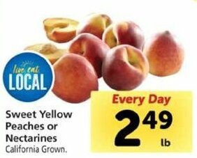 Safeway Sweet Yellow Peaches Or Nectarines offer