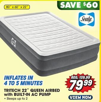 Big 5 Sealy 22 tritech airbed queen with built-in ac pump offer