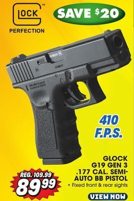 Big 5 Umarex glock g19 gen 3 .177 caliber semi-auto bb pistol offer