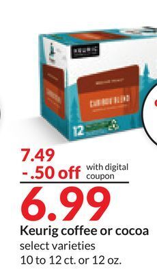 Hy-Vee Keurig coffee or cocoa offer