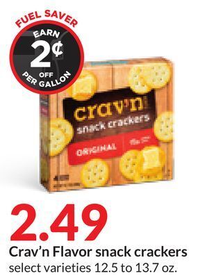 Hy-Vee Crav'n flavor snack crackers offer