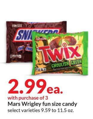Hy-Vee Mars wrigley fun size candy offer