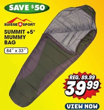 Big 5 Suisse sport summit +5° mummy bag offer