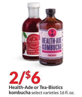 Hy-Vee Health-ade or tea-biotics kombucha offer