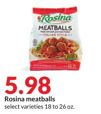 Hy-Vee Rosina meatballs offer