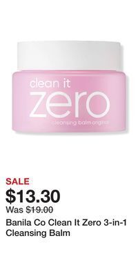 Ulta Beauty Banila co clean it zero 3-in-1 cleansing balm offer