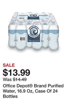 Office Depot Office depot brand purified water, 16.9 oz, case of 24 bottles offer