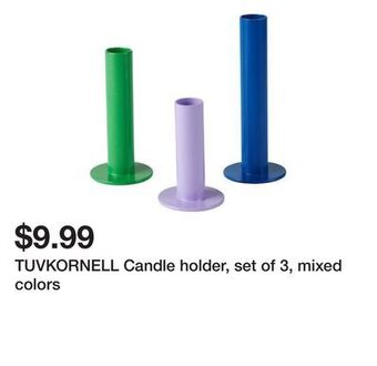 Ikea Tuvkornell candle holder, set of 3, mixed colors offer