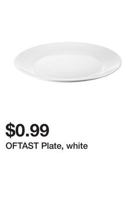Ikea Oftast plate, white offer