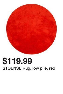 Ikea Stoense rug, low pile, red offer
