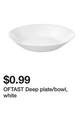 Ikea Oftast deep plate/bowl, white offer