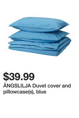 Ikea Ängslilja duvet cover and pillowcase(s), blue offer