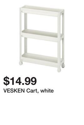 Ikea Vesken cart, white offer