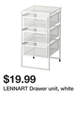 Ikea Lennart drawer unit, white offer