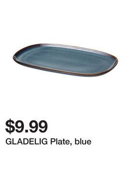 Ikea Gladelig plate, blue offer