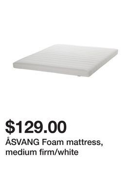 Ikea Åsvang foam mattress, medium firm/white offer