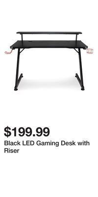 Big Lots Black led gaming desk with riser offer