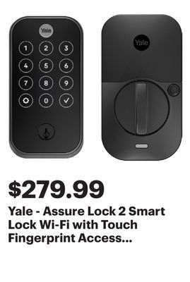Best Buy Yale - assure lock 2 smart lock wi-fi with touch fingerprint access - black suede offer