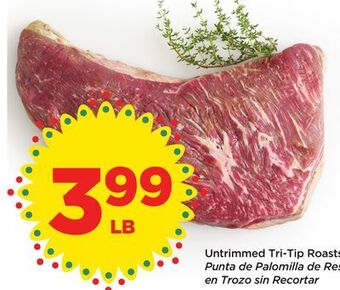Food 4 Less Untrimmed tri-tip roasts offer