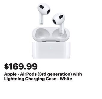Best Buy Apple - airpods (3rd generation) with lightning charging case - white offer