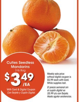Ralphs Cuties seedless mandarins offer