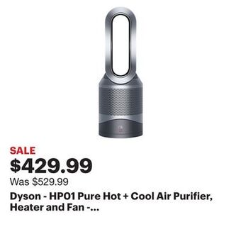 Best Buy Dyson - hp01 pure hot + cool air purifier, heater and fan - iron/silver offer