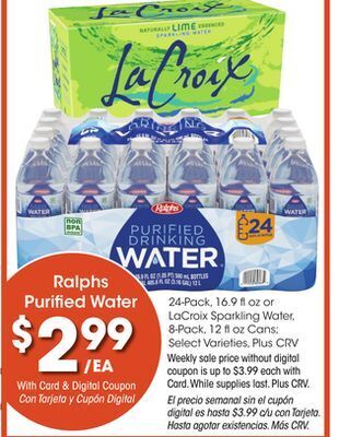 Ralphs Ralphs purified water offer