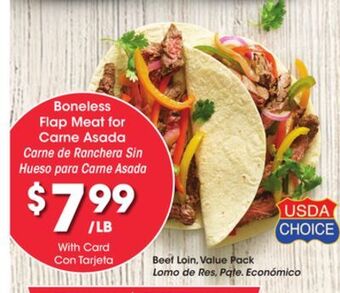 Ralphs Boneless flap meat for carne asada offer