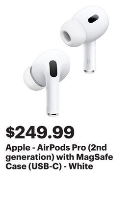 Best Buy Apple - airpods pro (2nd generation) with magsafe case (usb‑c) - white offer