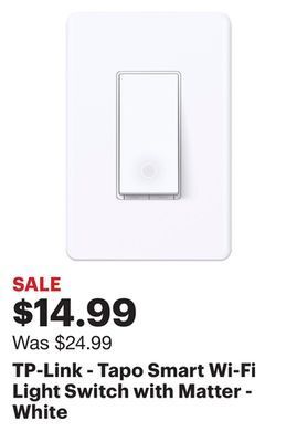 Best Buy Tp-link - tapo smart wi-fi light switch with matter - white offer