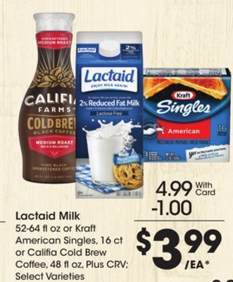 Ralphs Lactaid milk offer