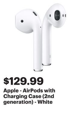 Best Buy Apple - airpods with charging case (2nd generation) - white offer