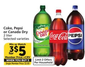Vons Coke, pepsi or canada dry offer