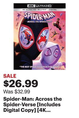 Best Buy Spider-man: across the spider-verse [includes digital copy] [4k ultra hd blu-ray/blu-ray] [2023] offer