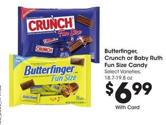Ralphs Butterfinger, crunch or baby ruth fun size candy offer