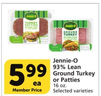 Vons Jennie-o 93% lean ground turkey or patties offer