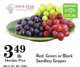 Pavilions Red, green or black seedless grapes offer